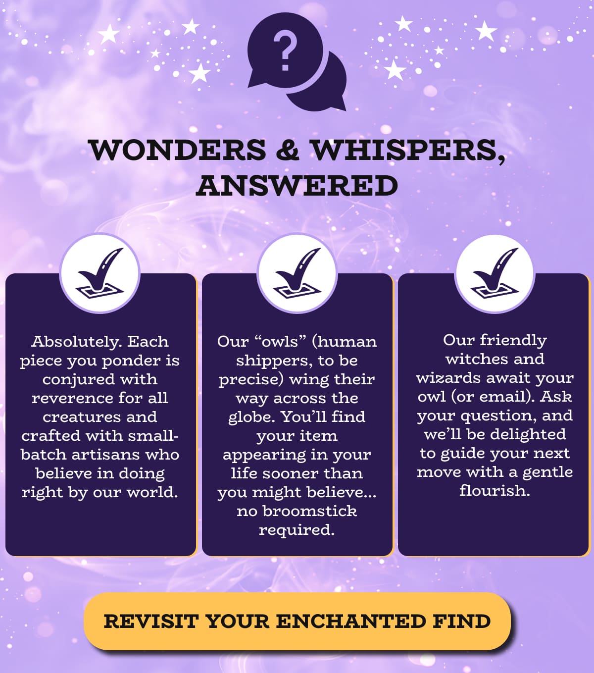 Wonders & Whispers, Answered