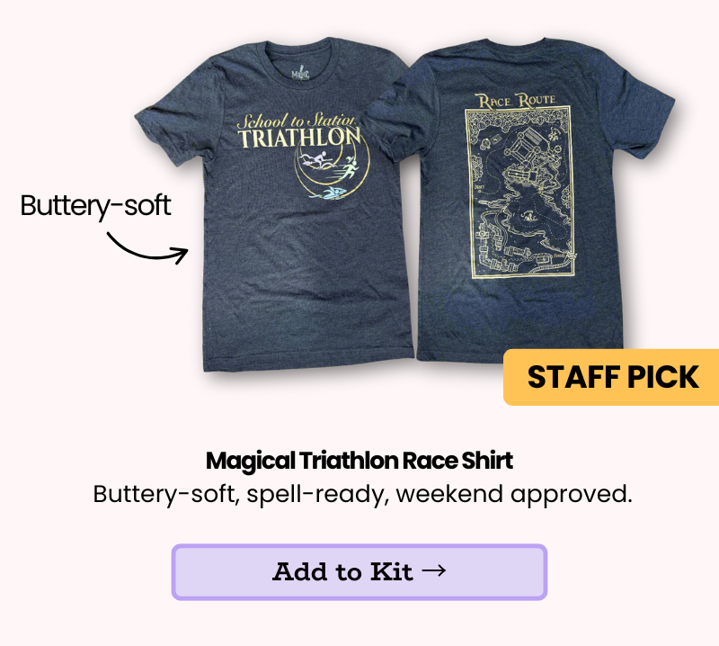 Magical Triathlon Race Shirt, buttery-soft graphic tee for warm weather.