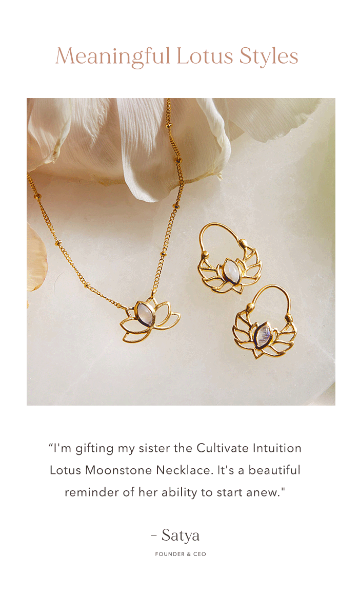 Cultivate Intuition Lotus Moonstone Necklace