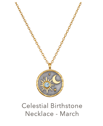 Celestial Birthstone Necklace March