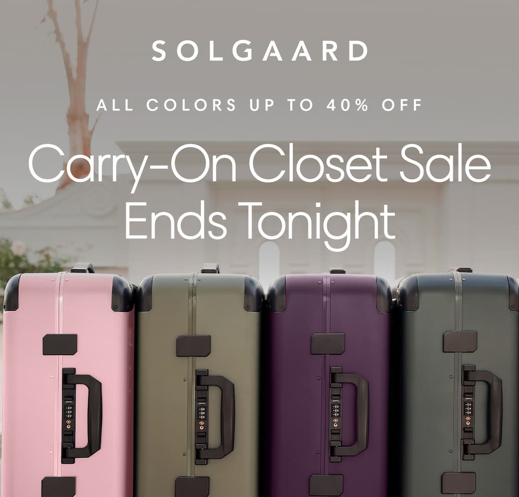 Carry-On Closet Sale Ends Tonight- All colors up to 40% off