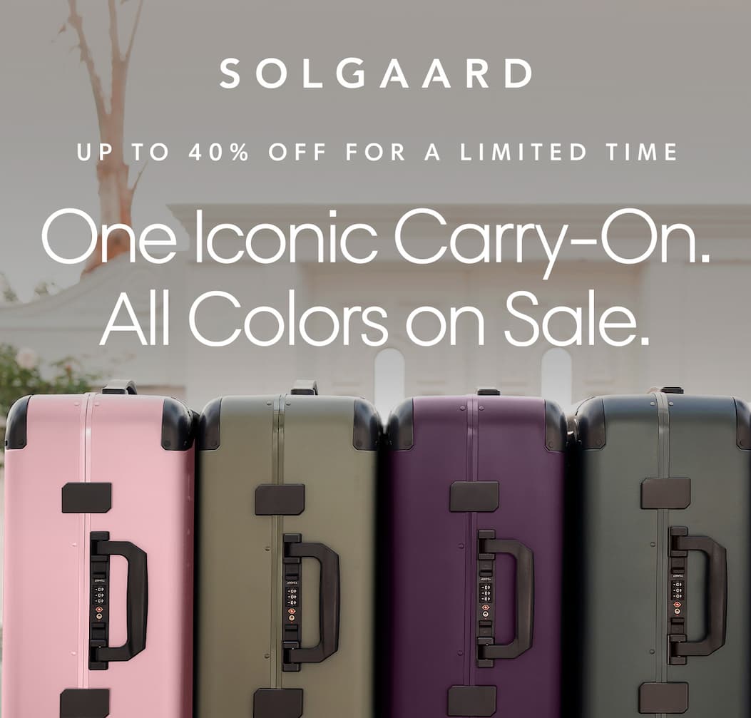 One Iconic Carry-On. All Colors on Sale. Up to 40% Off for a limited time.