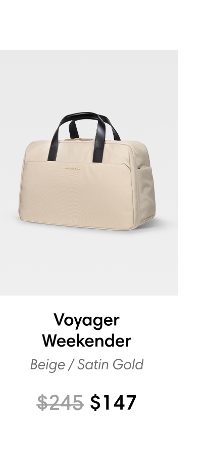 Voyager Weekender Beige/ Satin Gold