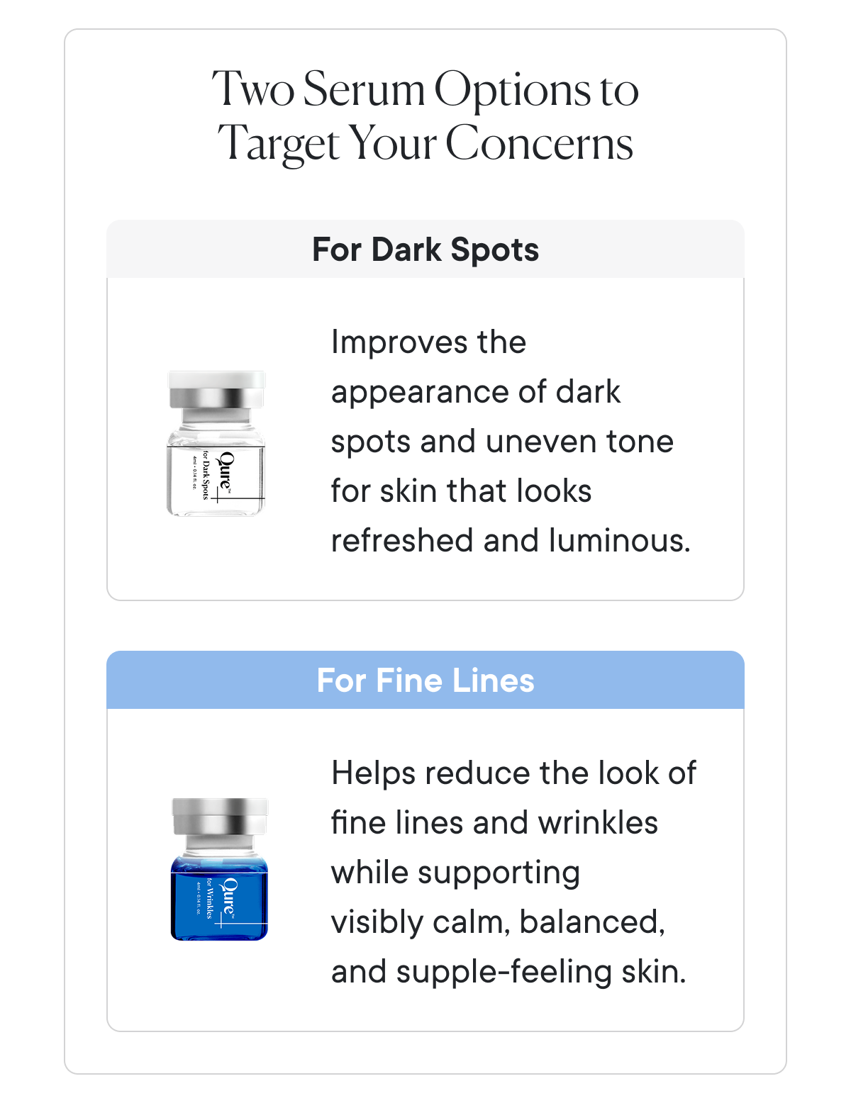 Two Serum Options to Target Your Concerns