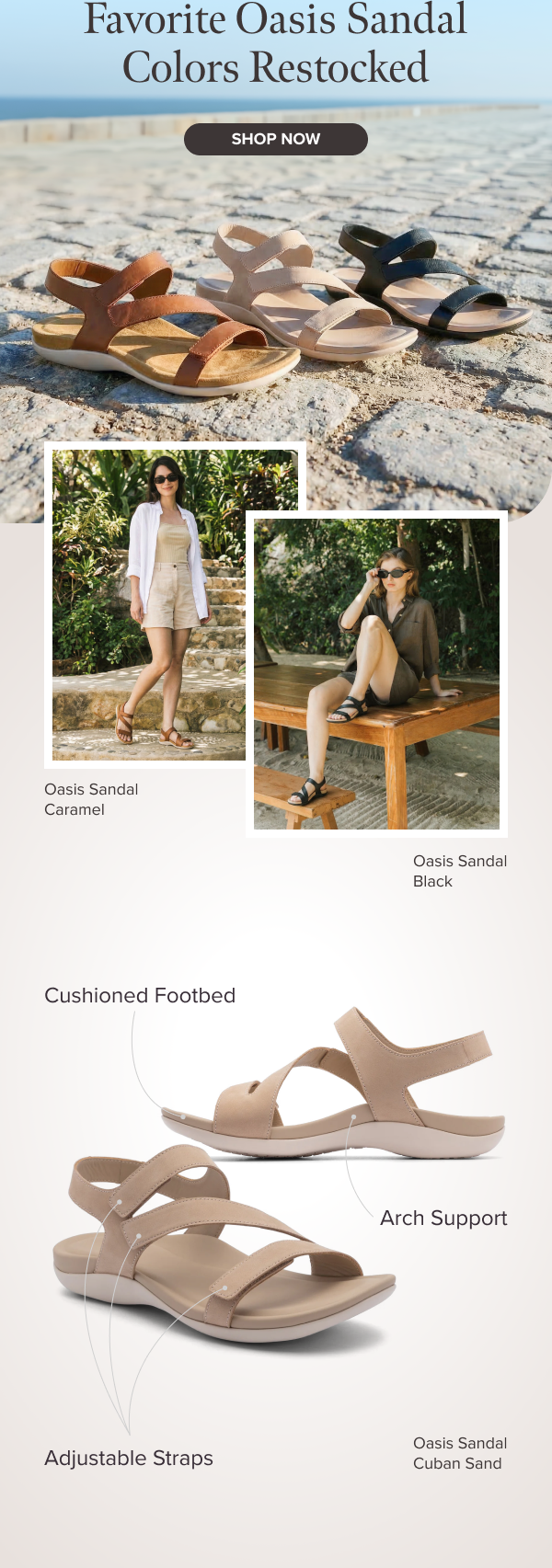 Favorite Oasis Sandal Colors Restocked