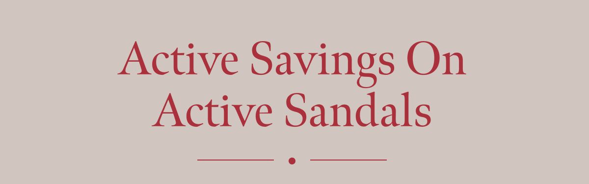 Active Savings On Active Sandals