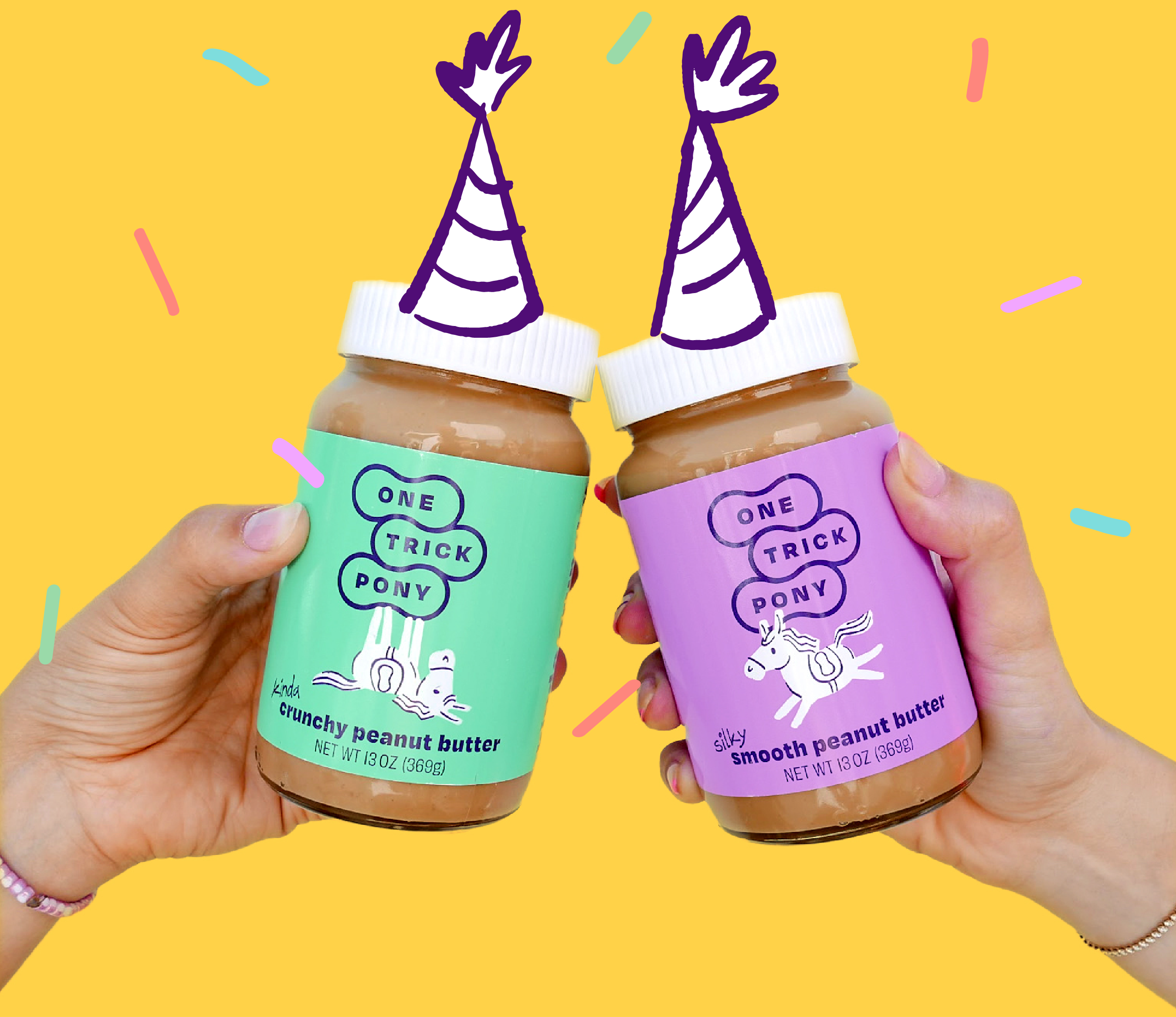 Peanut Butter Jars with Birthday Hats