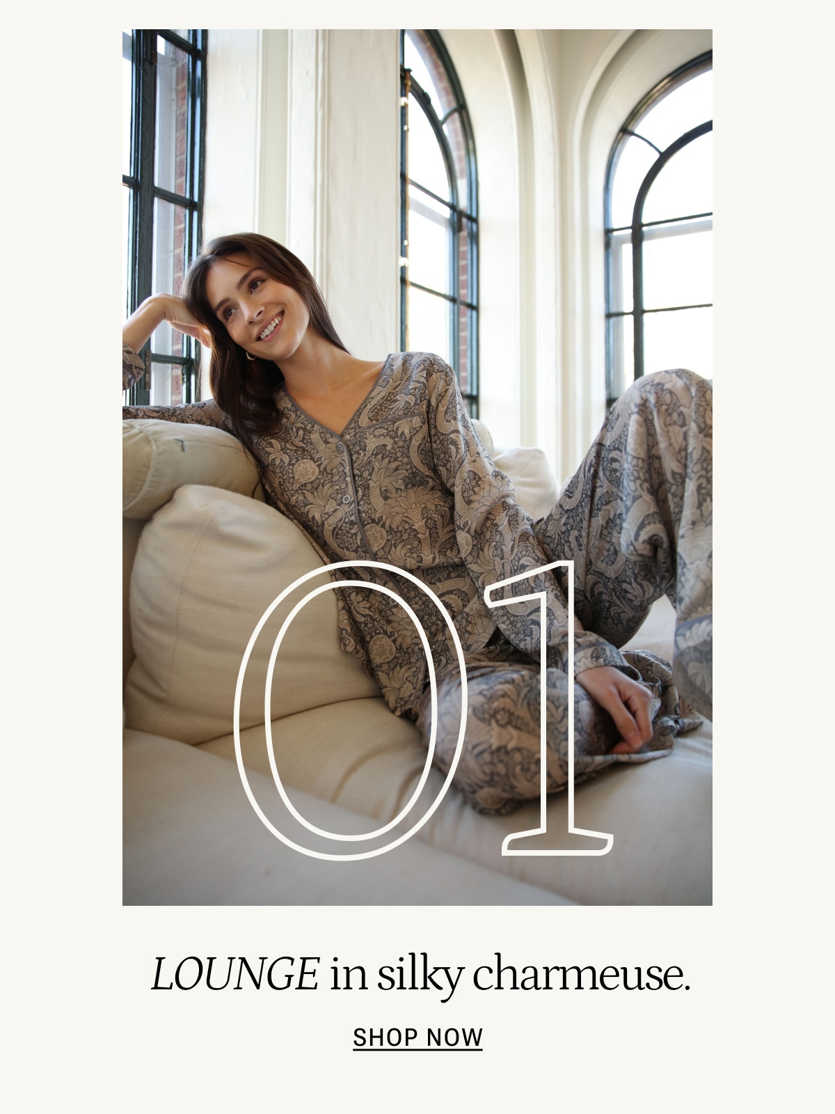 Lounge in silky charmeuse