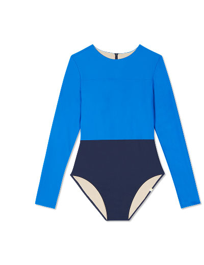 The Long Sleeve Surf - Azure & Deep Sea