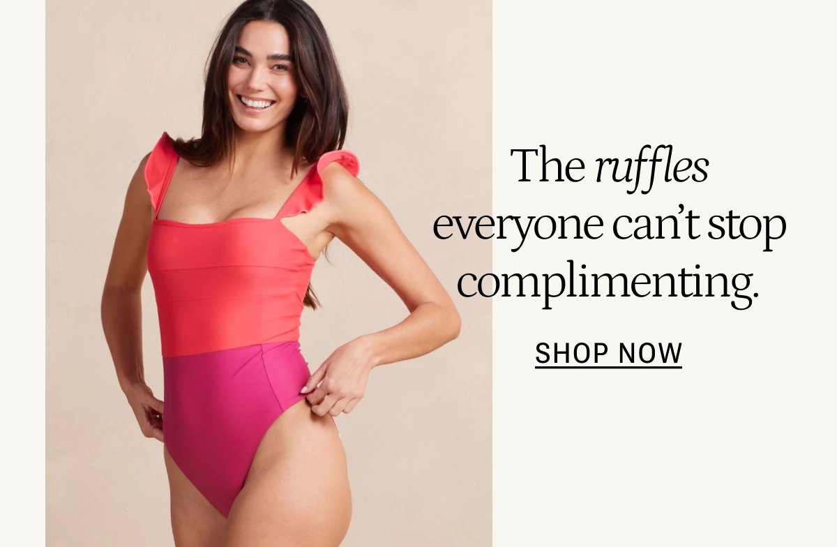 Model in ruffle backflip
