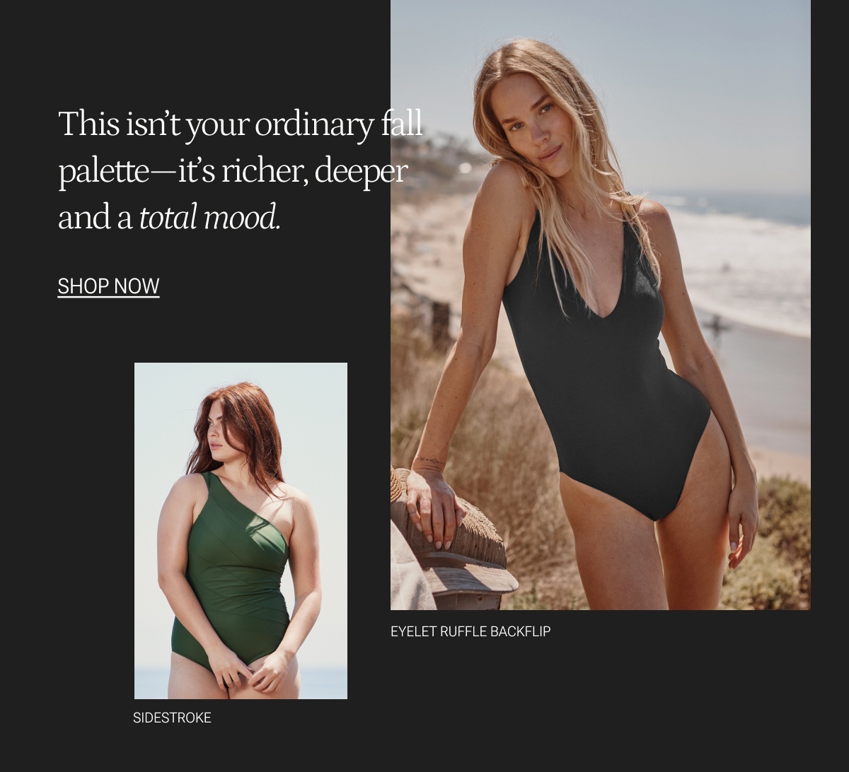 Models in one piece swimsuits