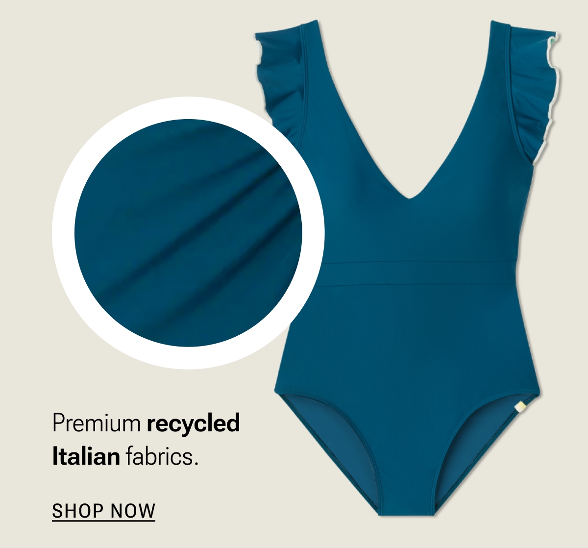 Teal ruffle one piece swimsuit