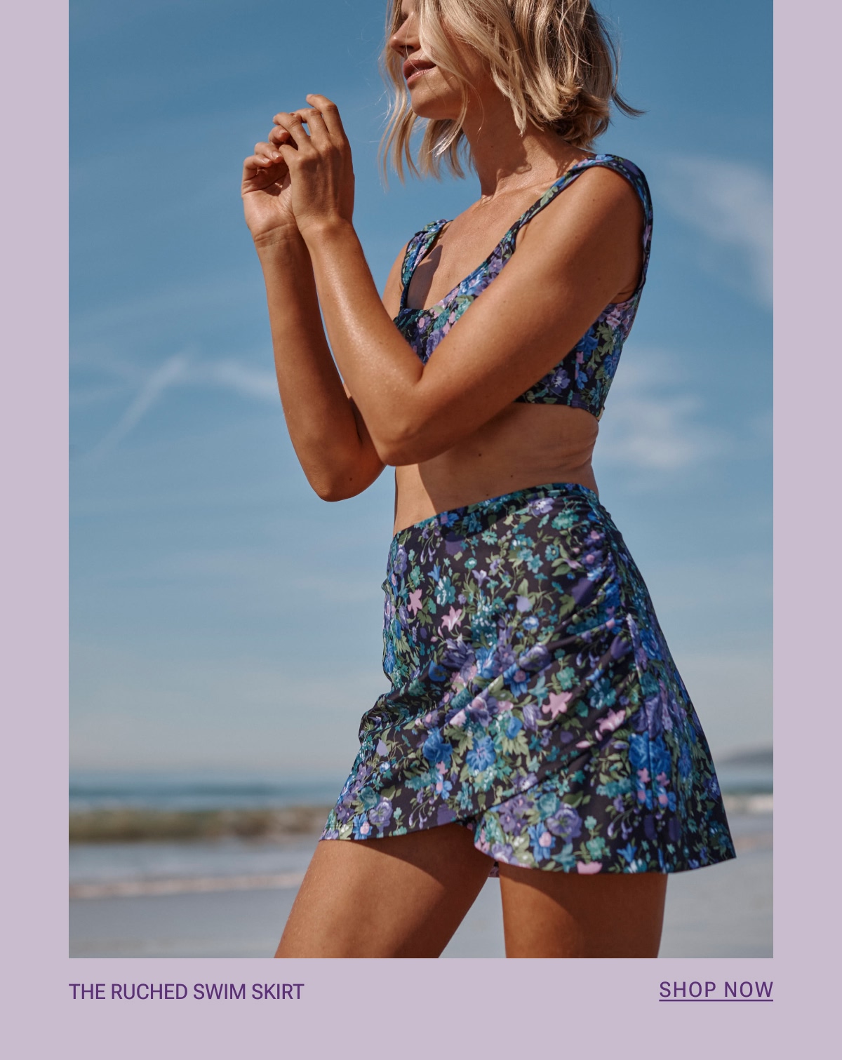 Model in Summersalt x Bridgerton swim