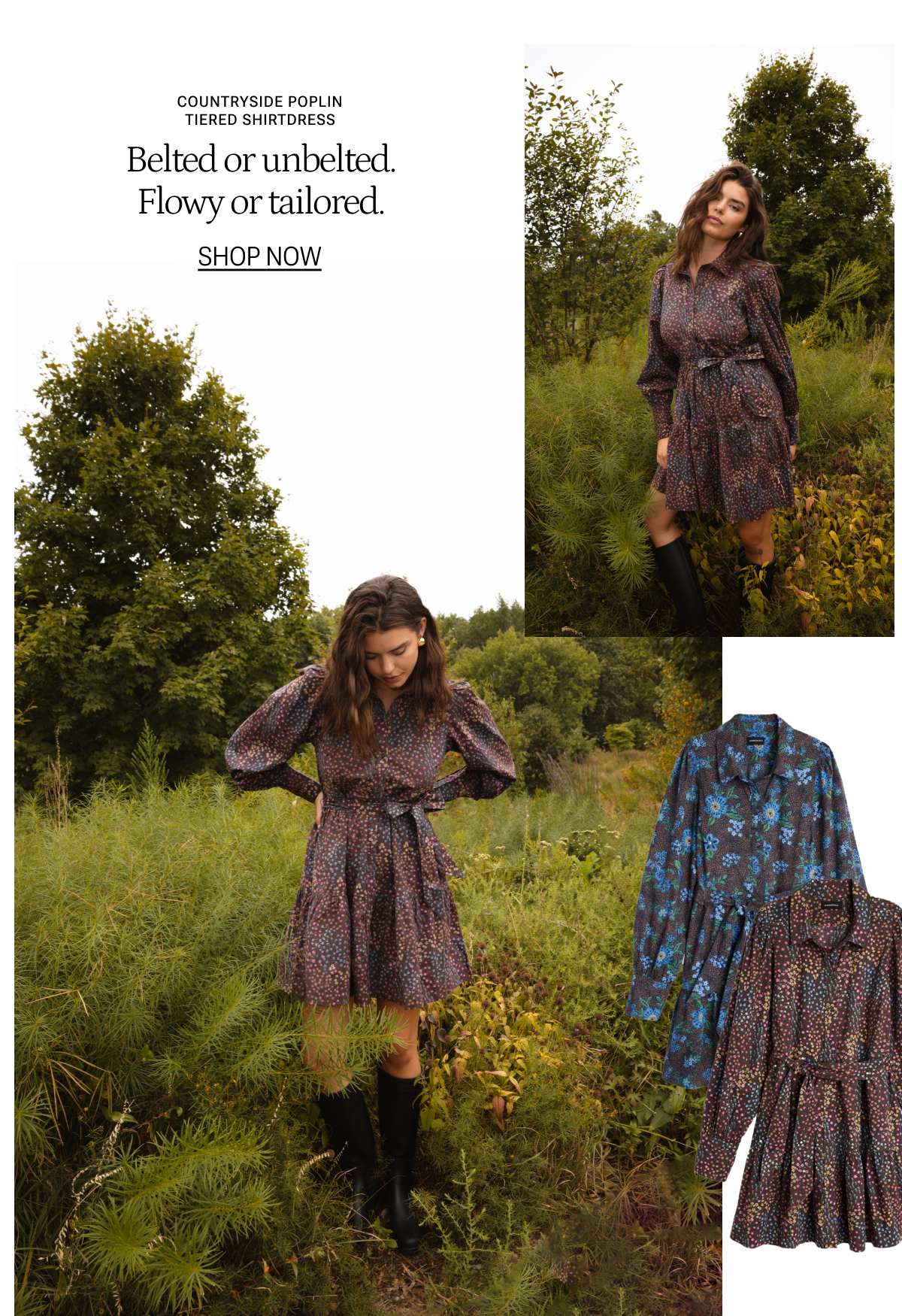 Model in fall shirtdress