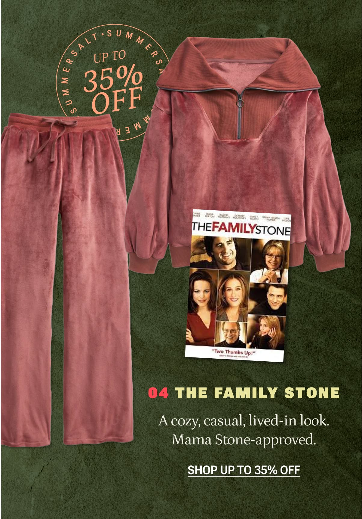 Summersalt rosewood velour set