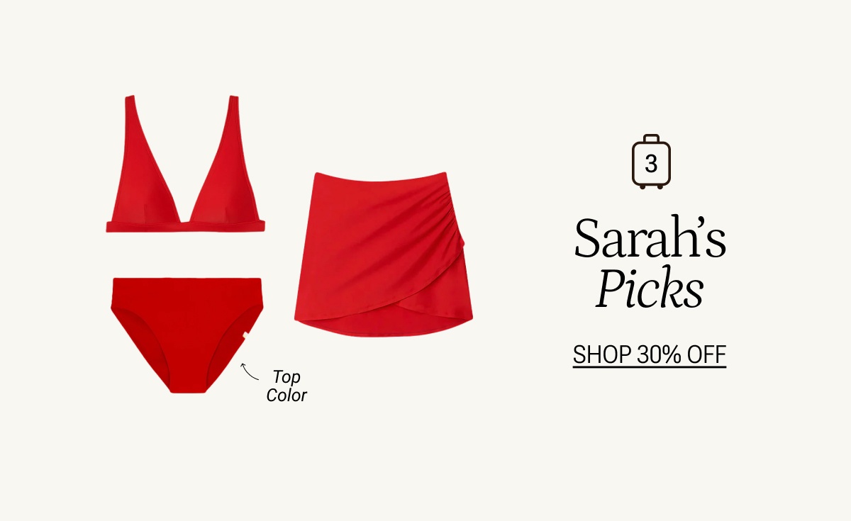 Red bikini top and bottom