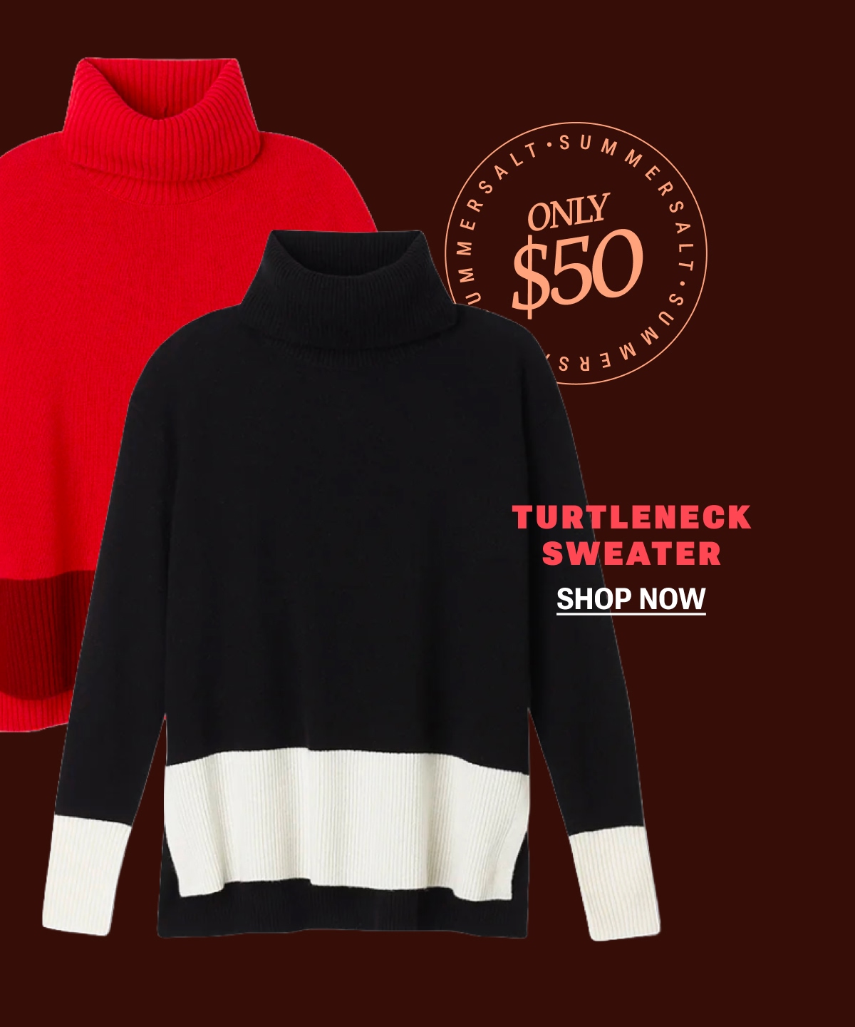 Summersalt turtleneck cashmere sweaters