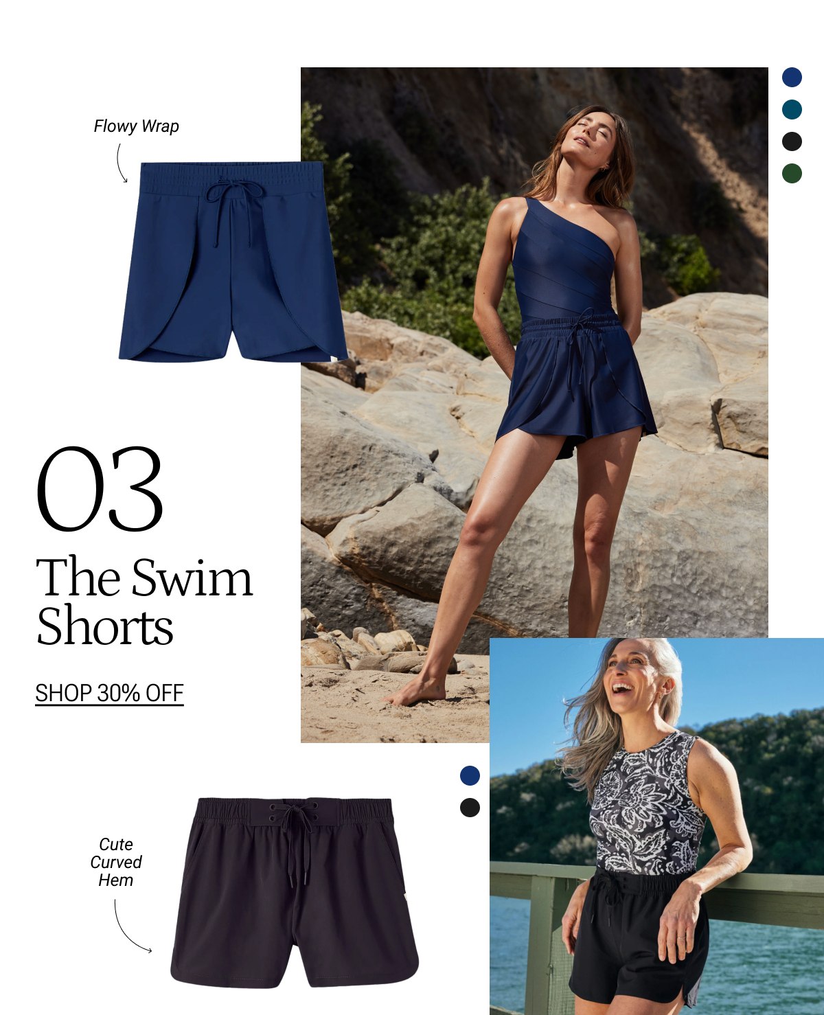 Models wearing swim shorts