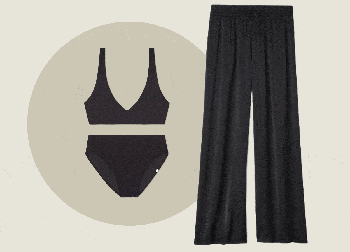 Matching bikini and palazzo pant