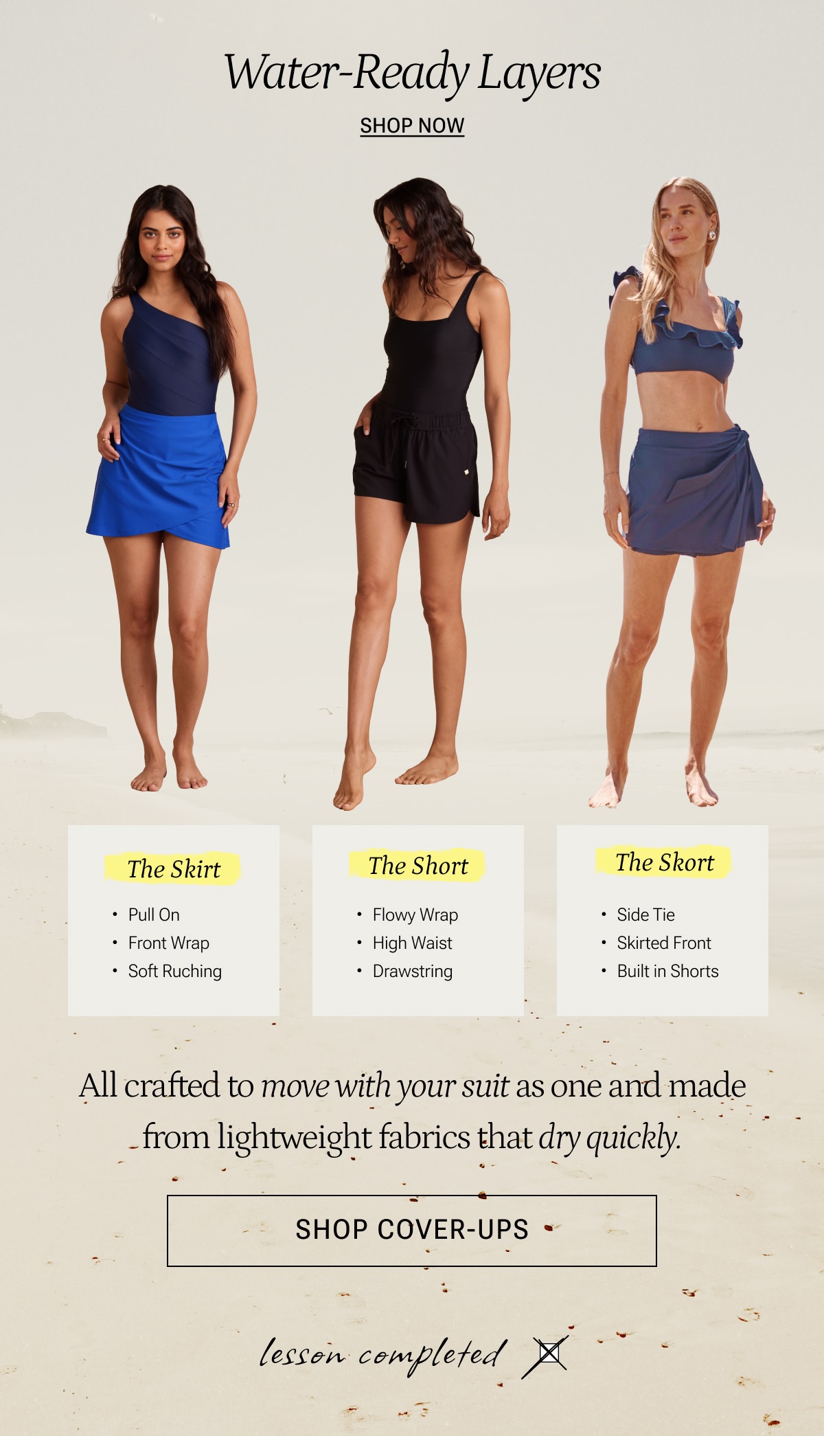 Water friendly cover-ups