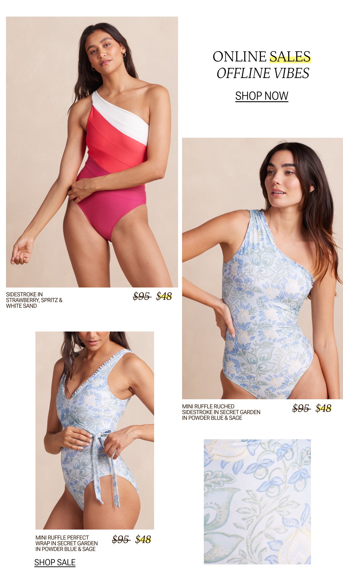 Models in one piece swimsuits