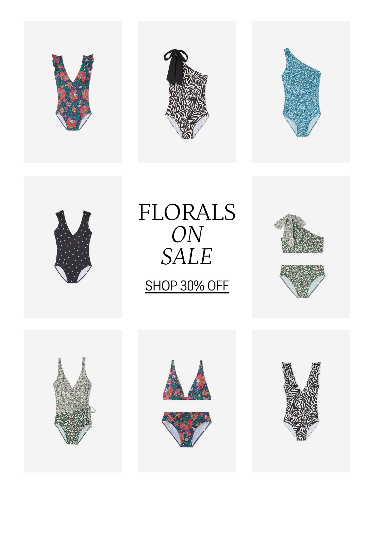 Summersalt floral printed one piece and bikini swimsuits