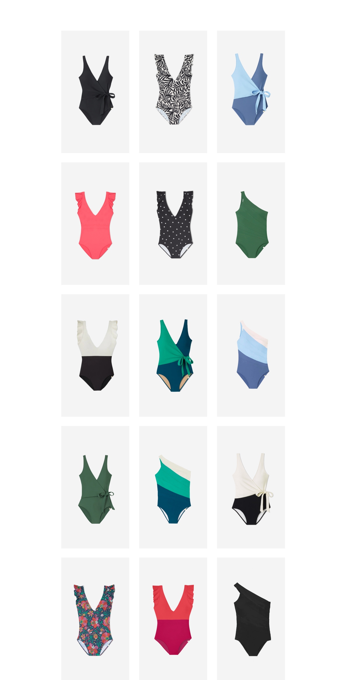 Variety of Summersalt best selling one piece swimsuits