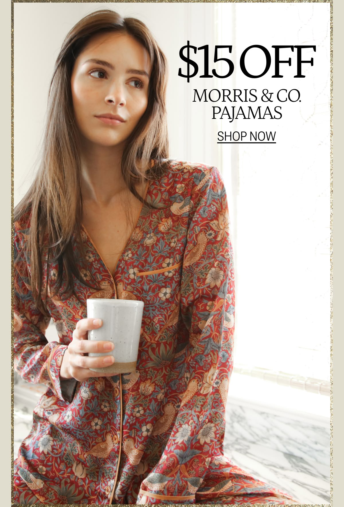 Model in Summersalt x Morris & Co. pajamas