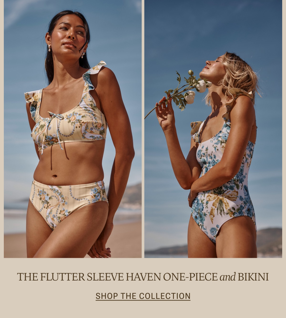 Flutter Sleeve Haven One Piece and Bikini