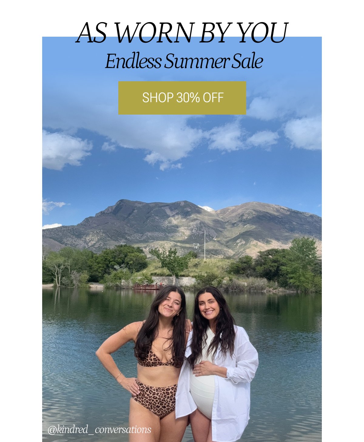 Models wearing summersalt bikini and one piece