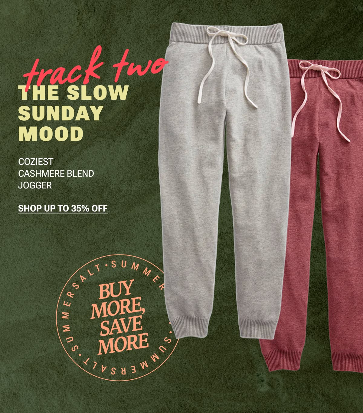 Summersalt cashmere joggers