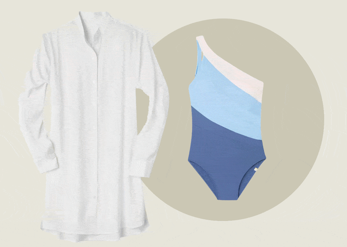 White shirtdress and a sidestroke