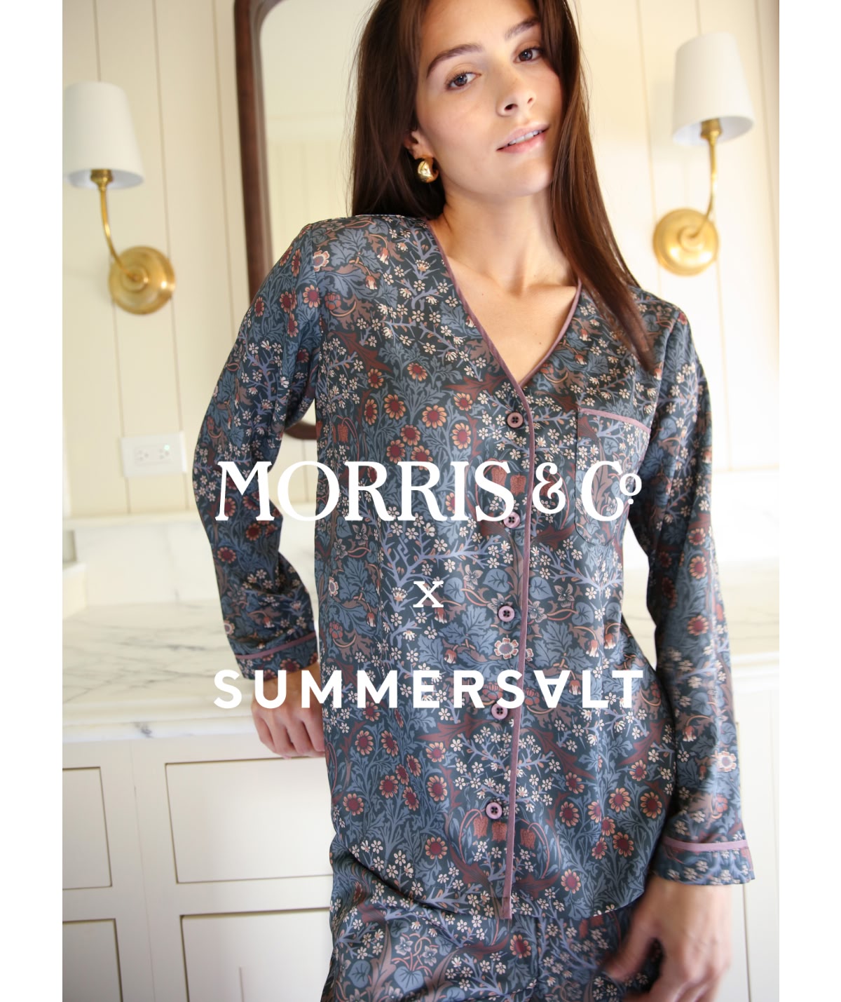 Model in Morris & Co. x Summersalt pajamas