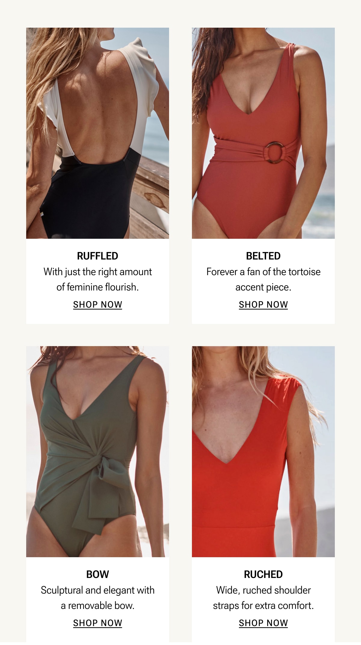 Ruffled, Belted, Bow, Ruched