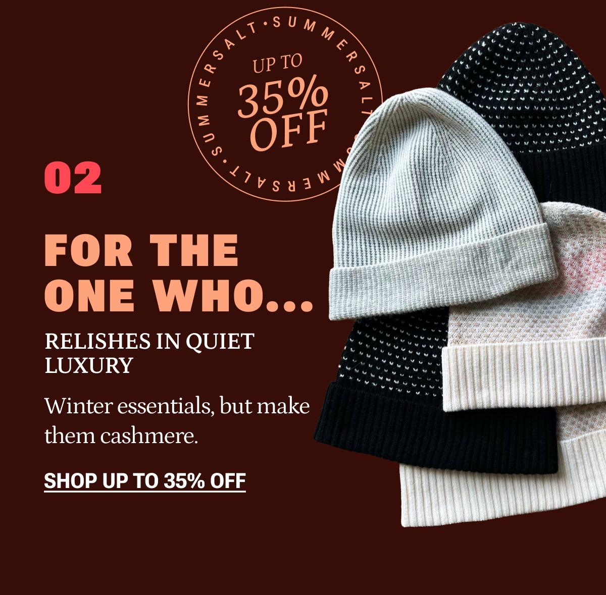 Cashmere hats, scarves