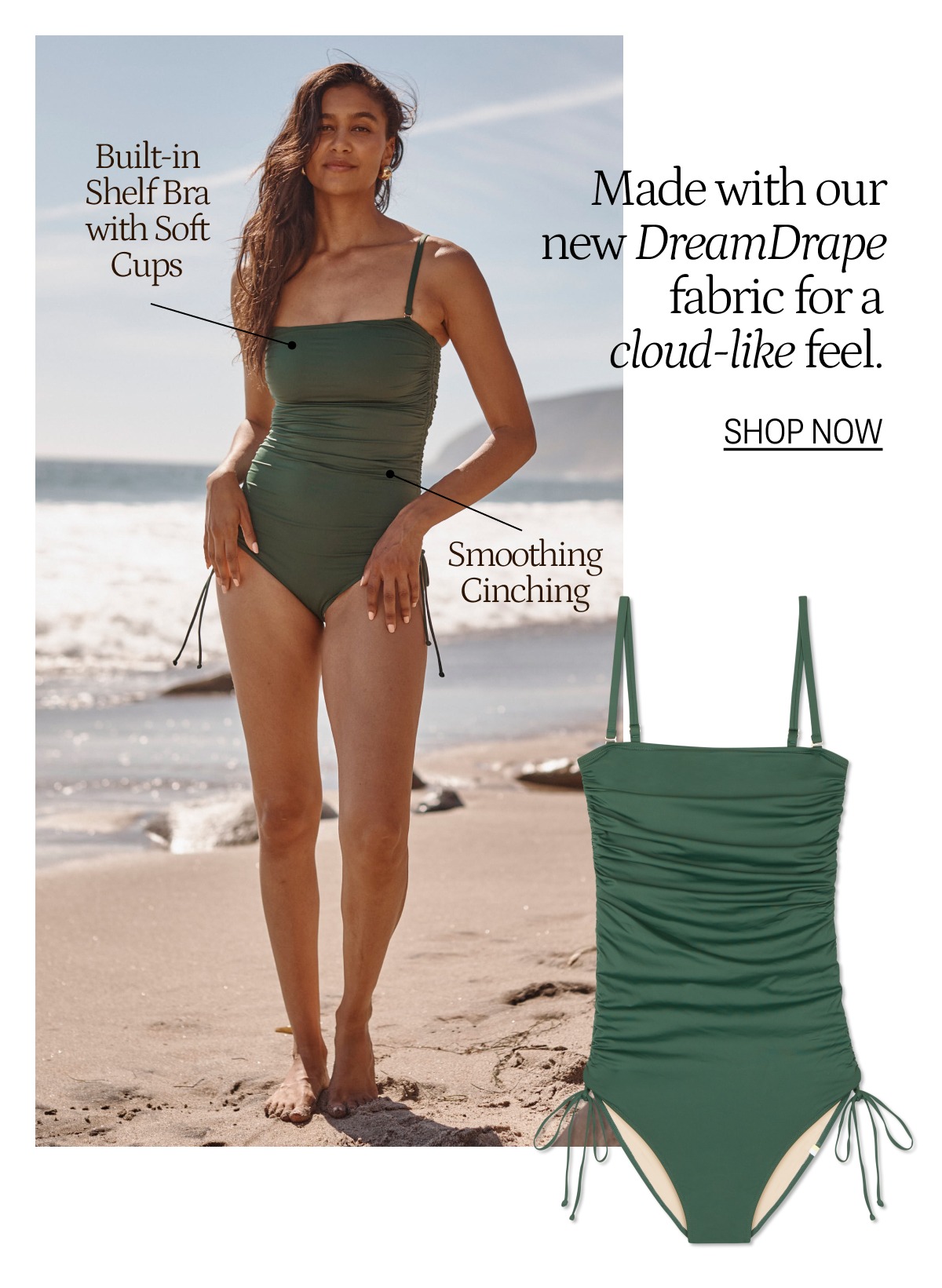 Made with our new DreamDrape fabric for a cloud-like feel