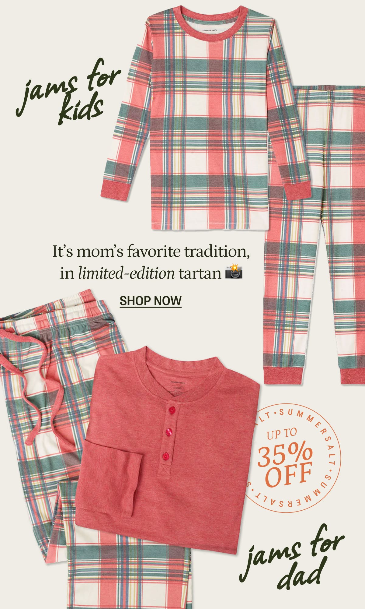 Matching family holiday pajamas