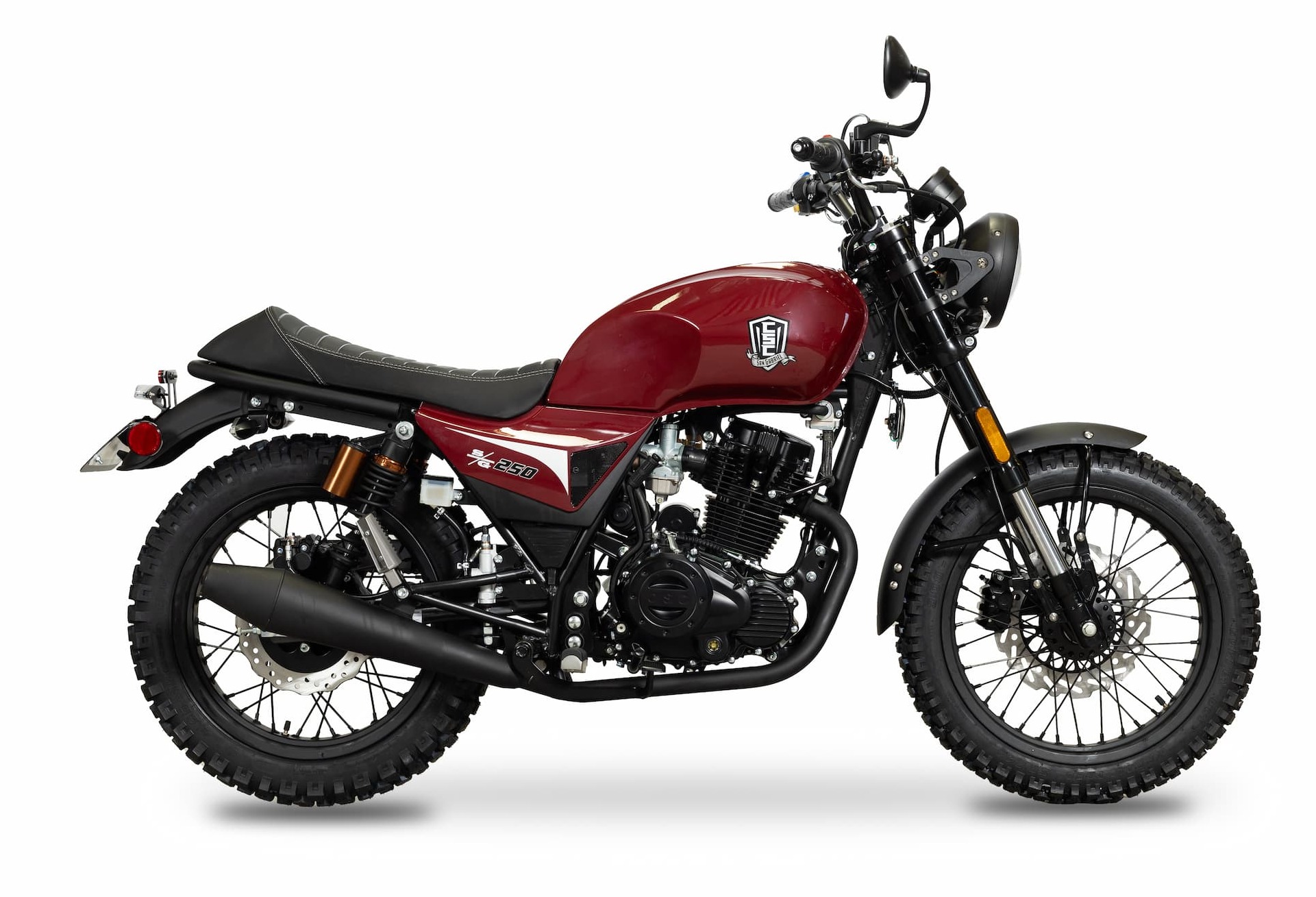 Maroon 2025 SG250 Scrambler Edition
