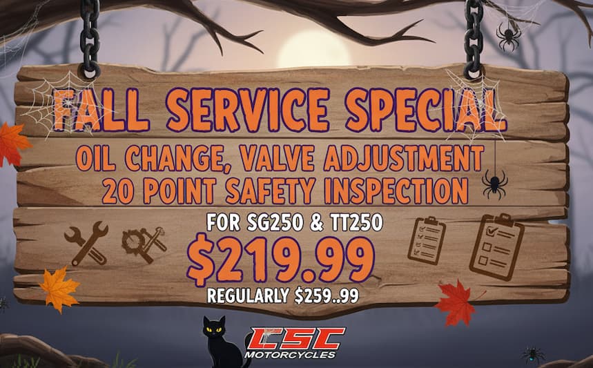 Full Service - Oil Change, Valve Adjustment, 20 Point Inspection Only $219.99