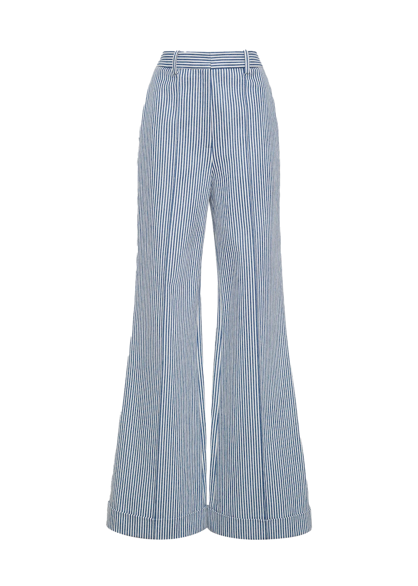 Ghost image of the deeda pant in striped denim