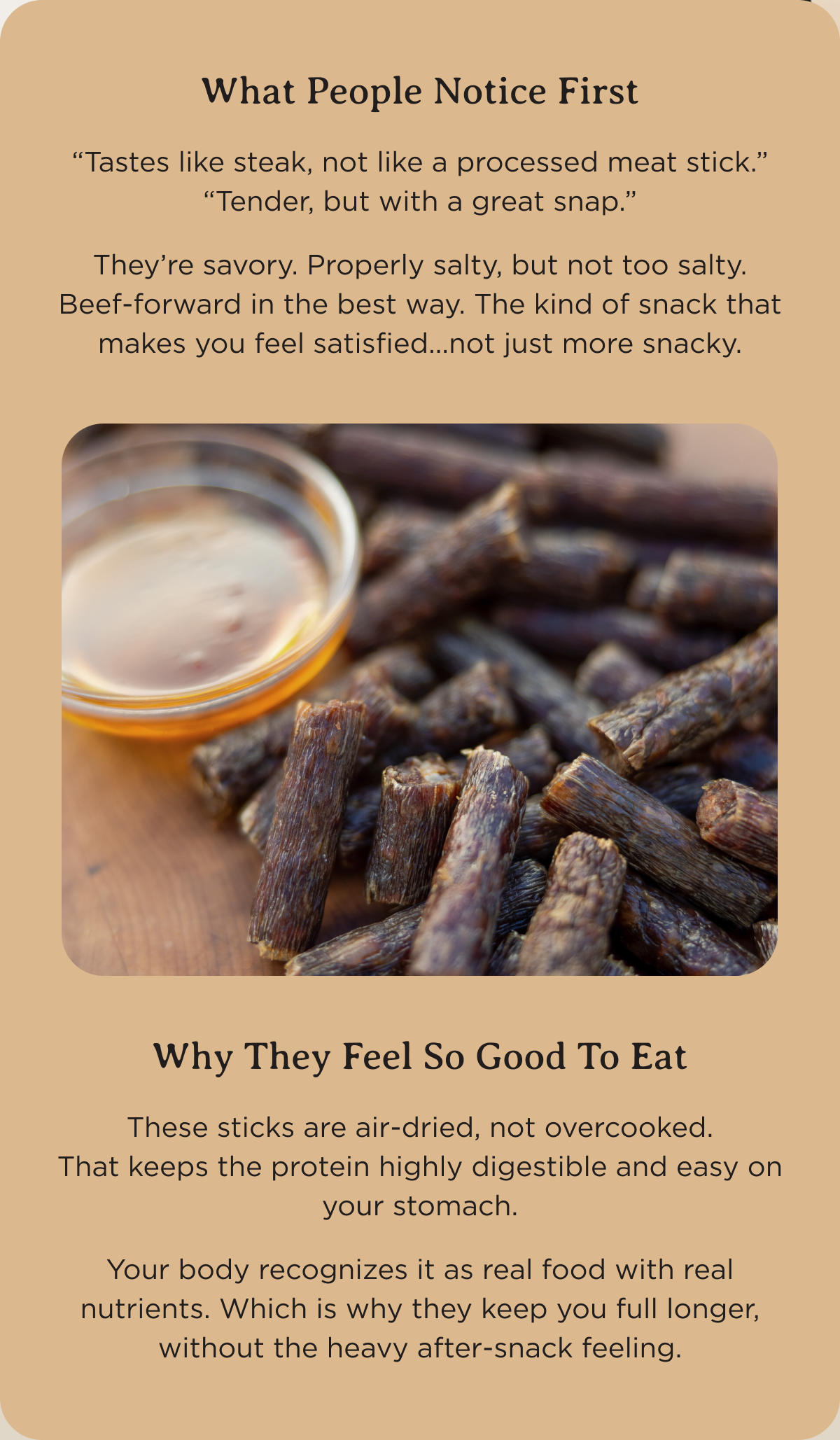 Why our beef sticks feel so good to eat