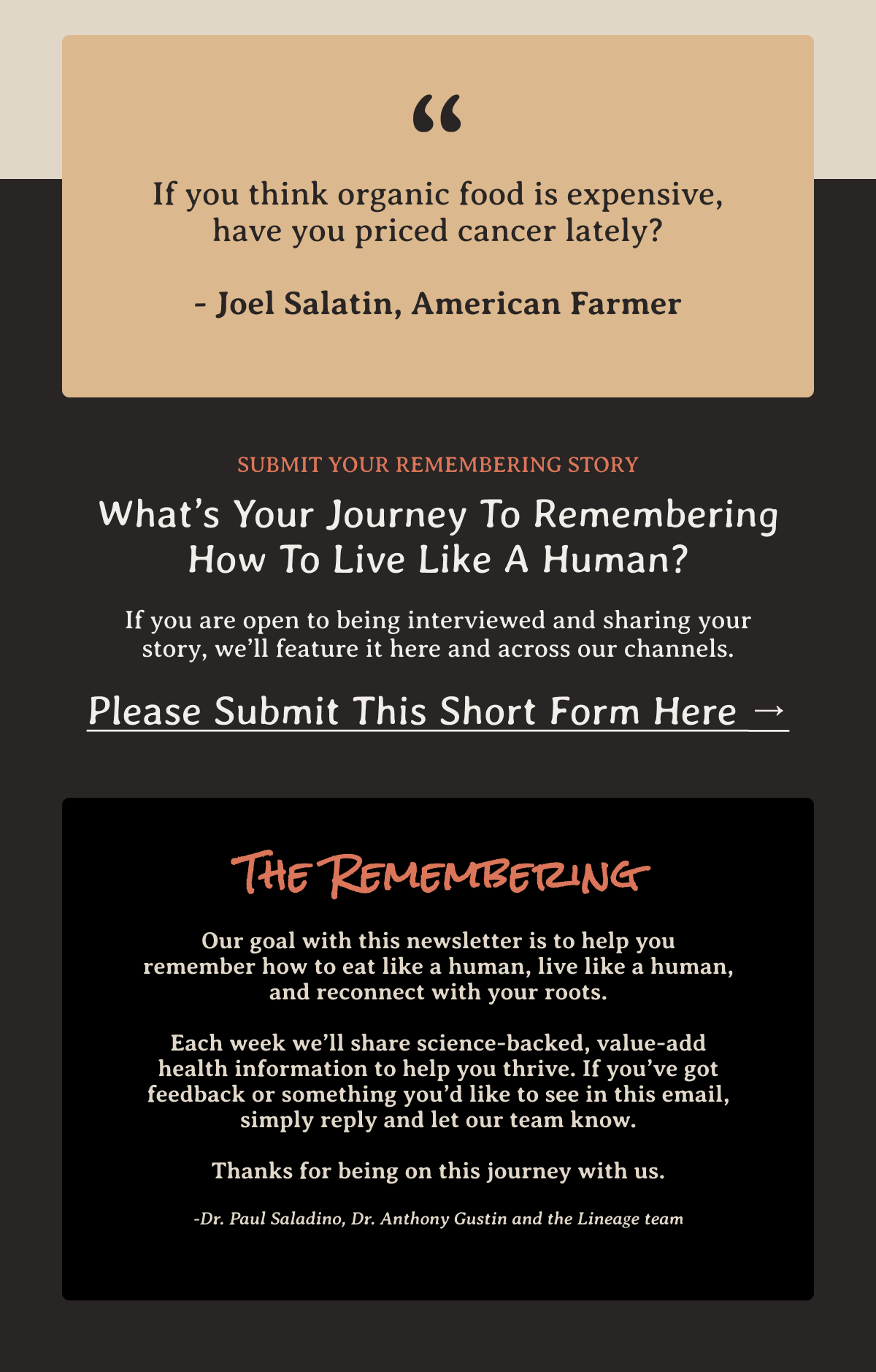 Submit your remembering story