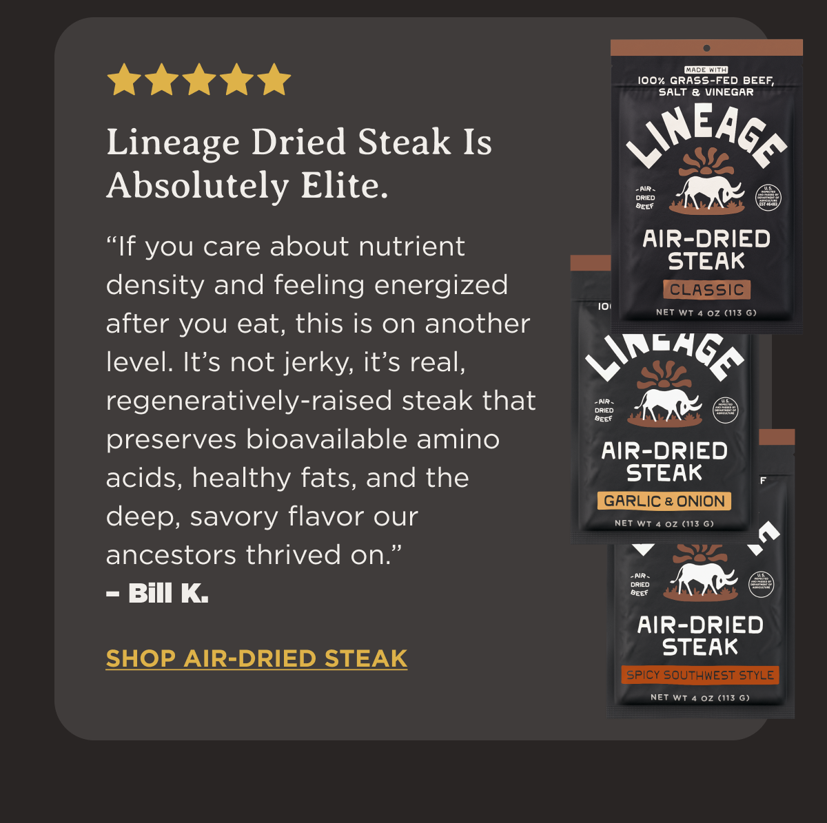 Shop air-dried steak