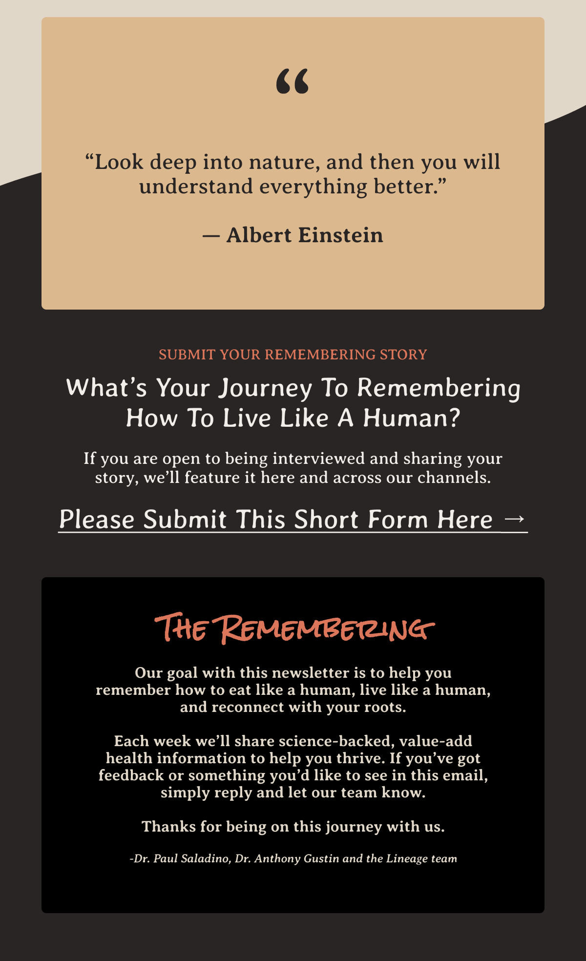 Submit your remembering story