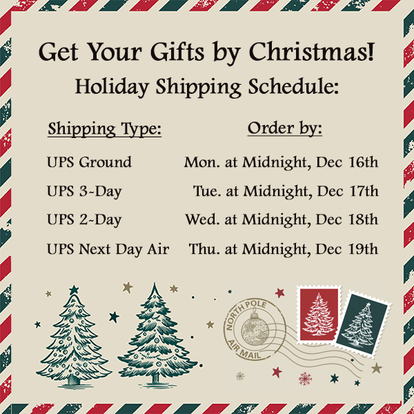 Get your gifts by Christmas!