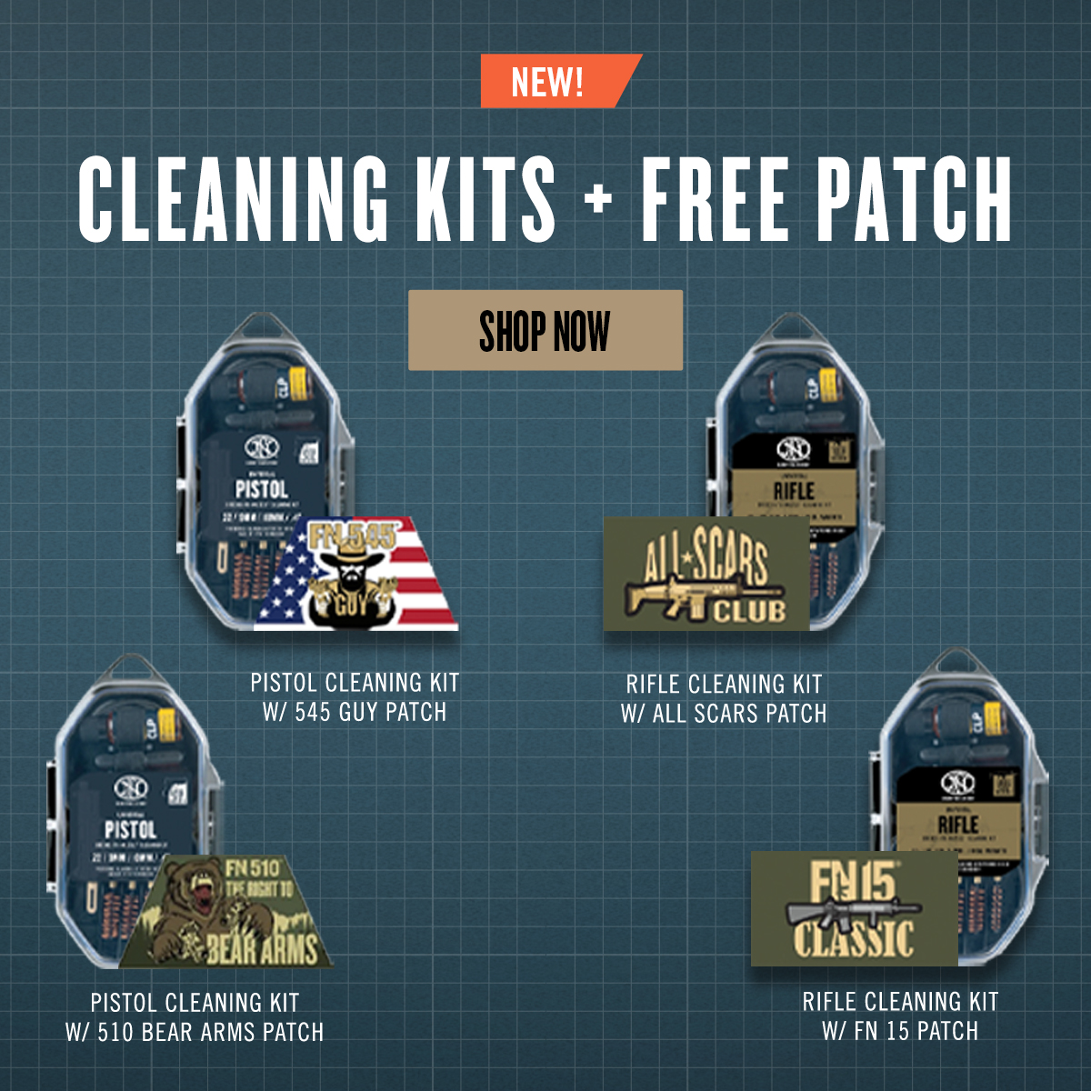 New! Cleaning kits + free patch.