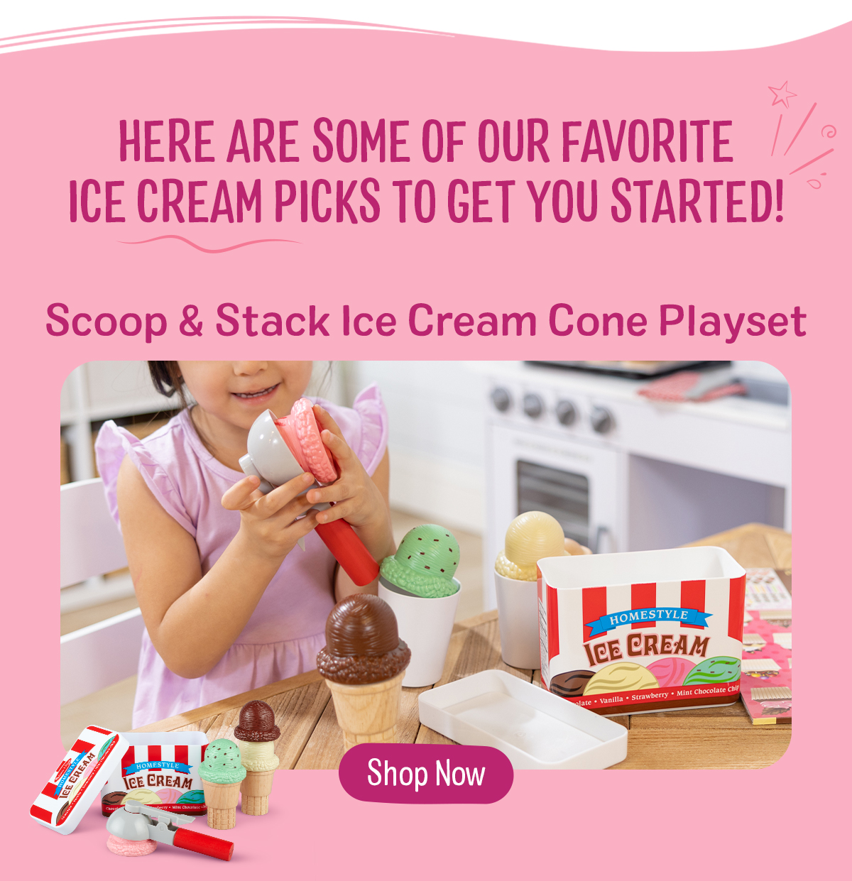 Shop Scoop & Stack Ice Cream Cone Magnetic Play Set