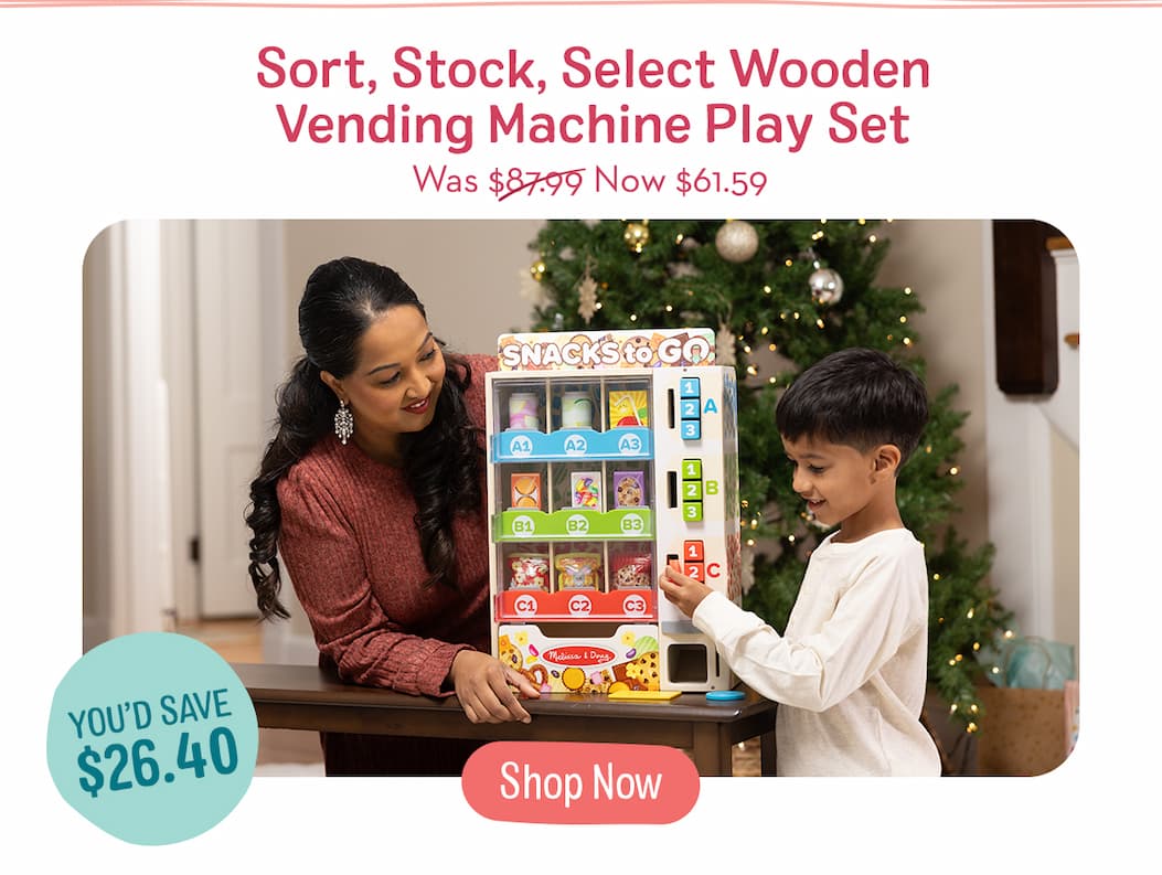 Sort, Stock, Select Wooden Vending Machine Play Set