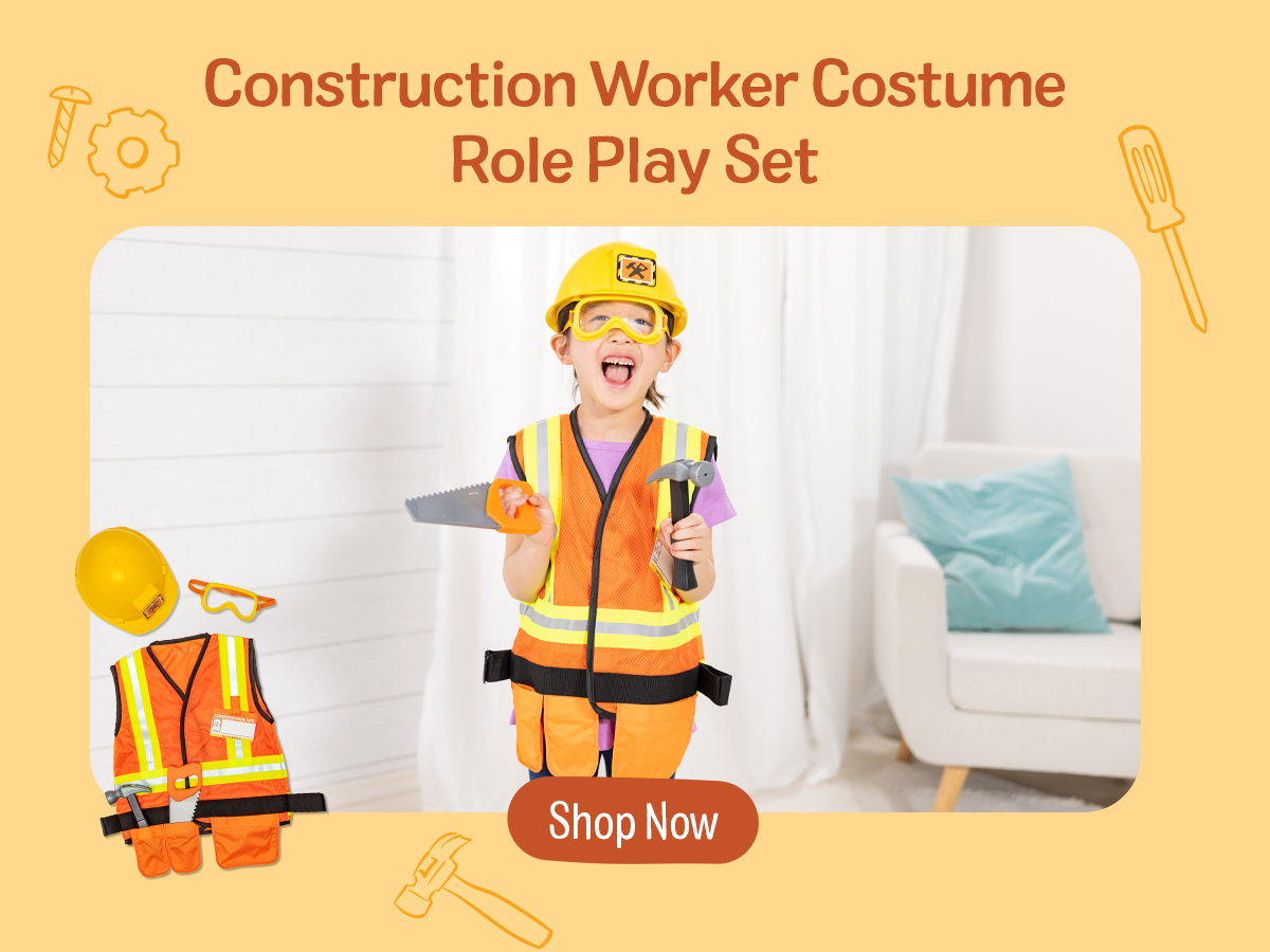 Construction Worker Costume Role Play Set