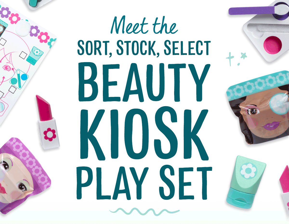 Meet the Sort, Stock, Select Beauty Kiosk Play Set